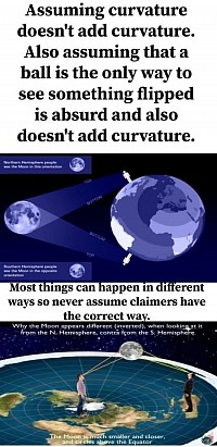 Moon viewed differently in both hemispheres.