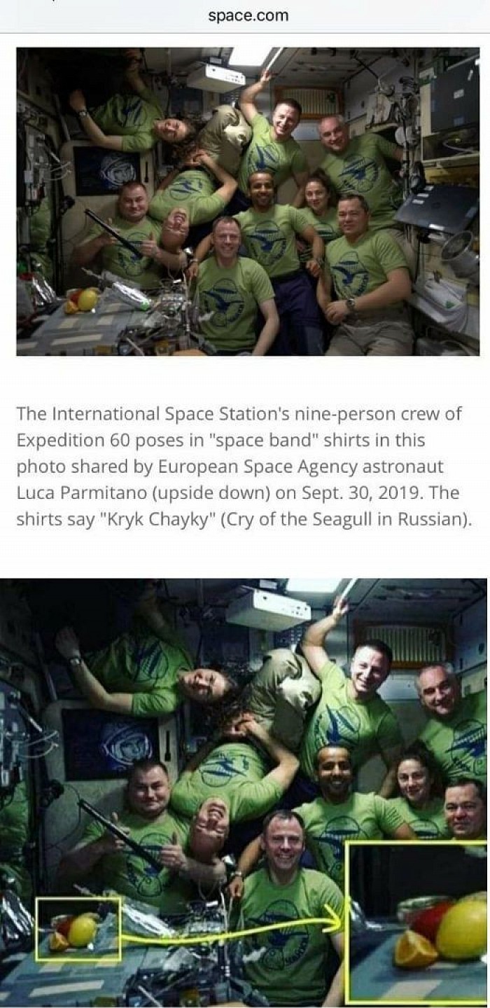 Living on the ISS with special floatless fruit.
